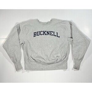 VTG 90s Champion Bucknell University Bison Crewneck Sweatshirt Spell Out Size L